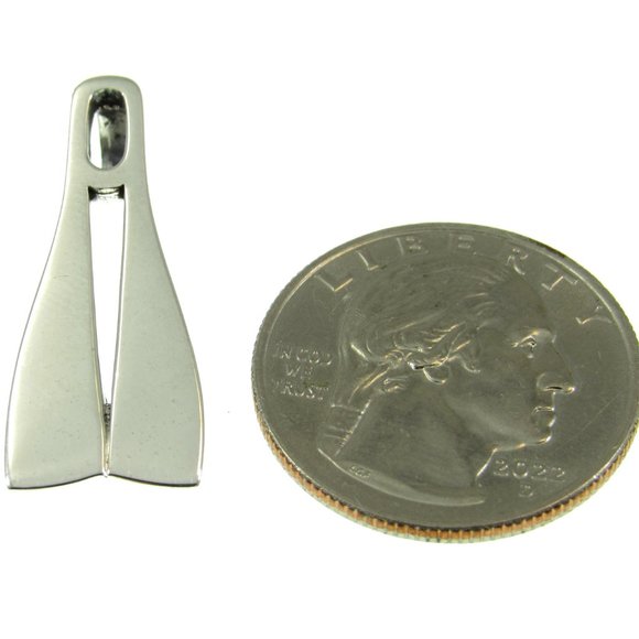 Solid 925 Sterling Silver Double Diving Fins Scuba Diver Slide Pendant - Picture 3 of 6